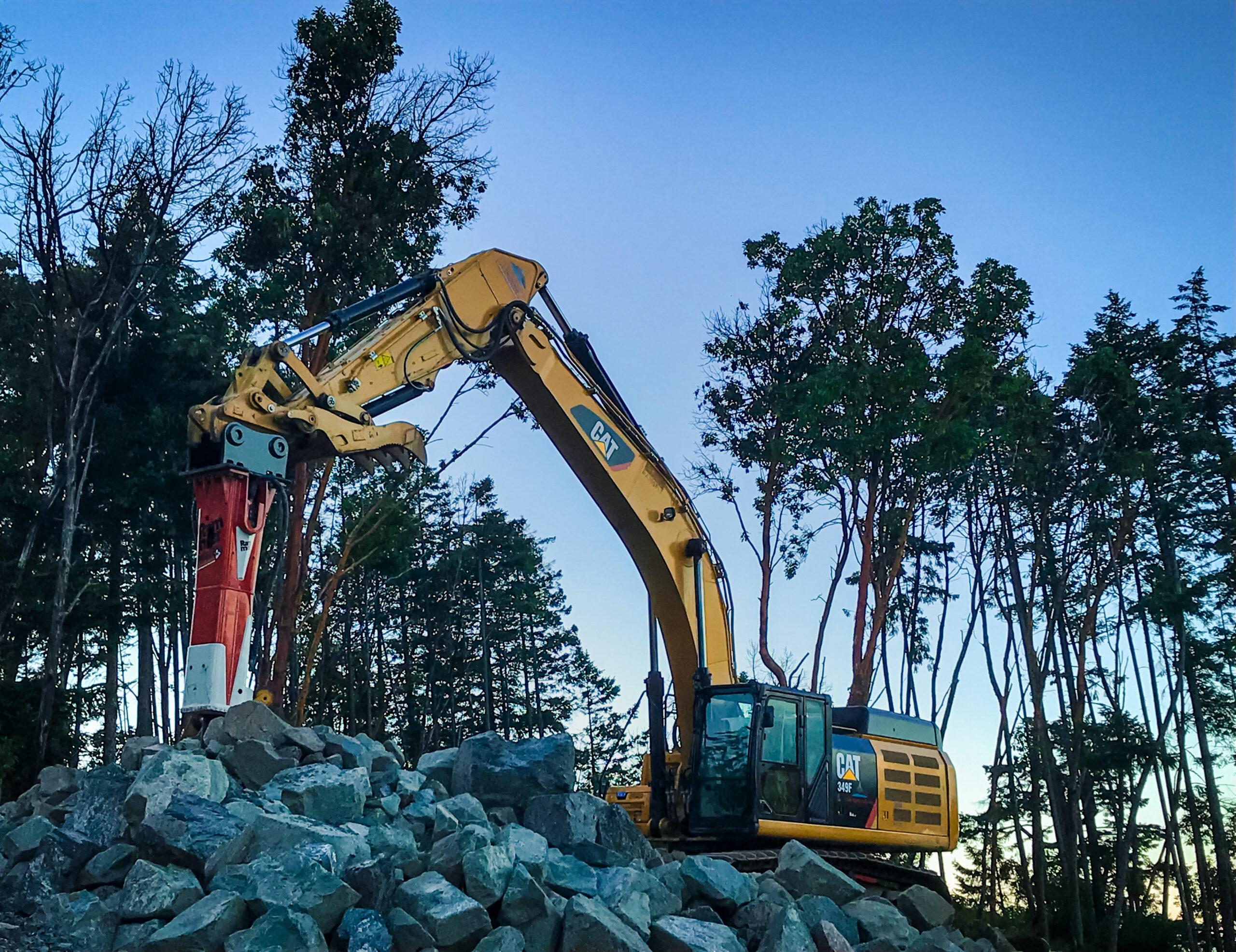 Breaking rocks with our excavation services